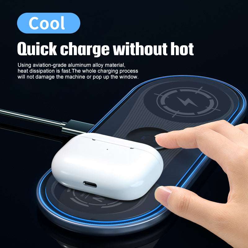 New Flat 3-in-1 Wireless Charger 15W Ambient Light