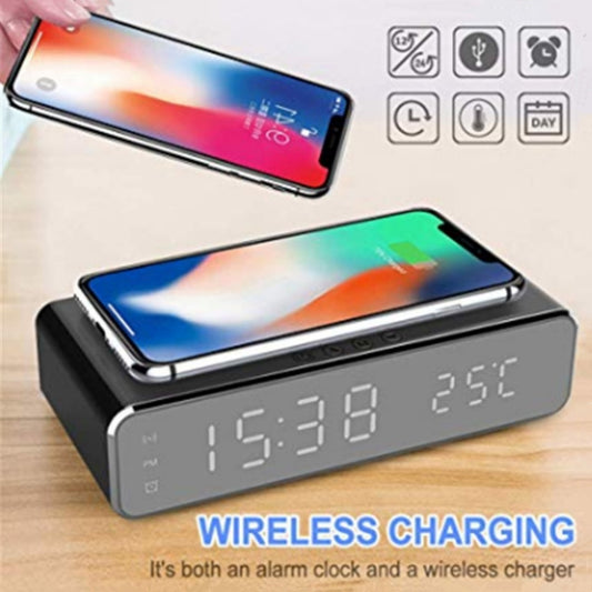 Wireless Charging Time Display Thermometer Alarm Clock